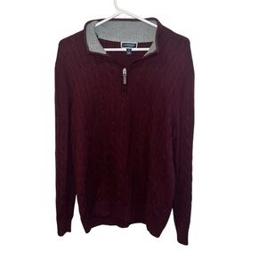 Club Room Zip Up Sweater with Stand-Up Collar | XL